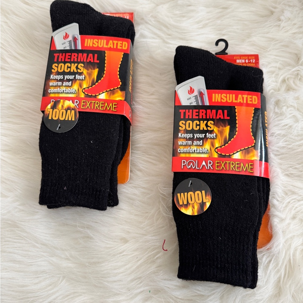 Polar Extreme Black Thermal Wool Socks for Men